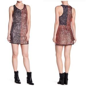 One Teaspoon Sequin Mini Dress in Black and Copper